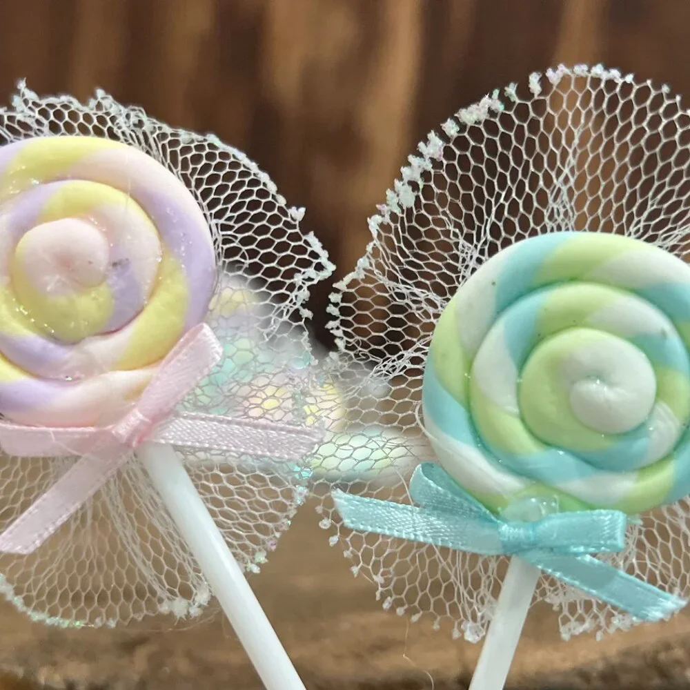 Swirl Lollipop Baby Shower, Holiday or Birthday Party Favors 6 Count